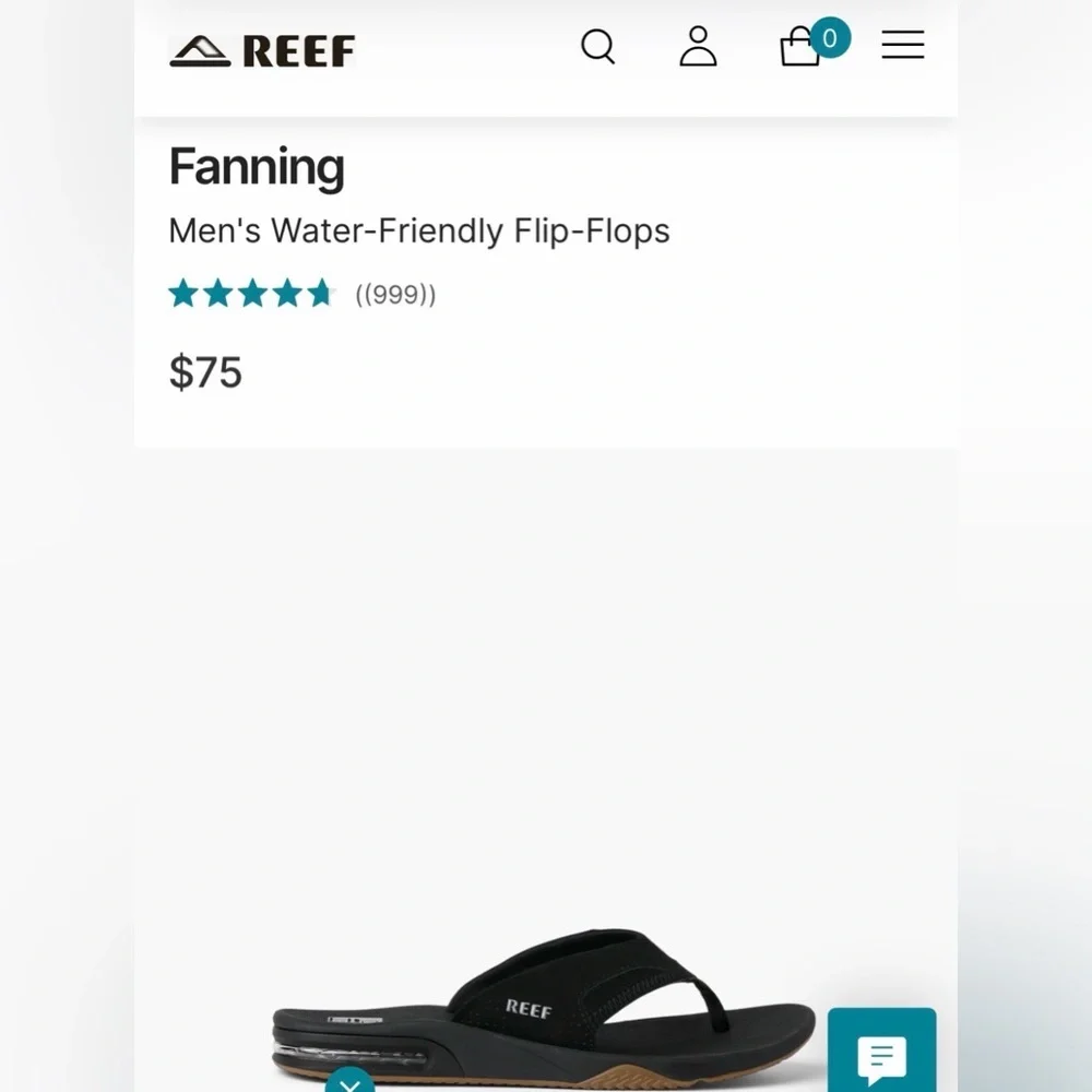 Reef Black and Silver Fanning Flip-Flop with Bottle Opener